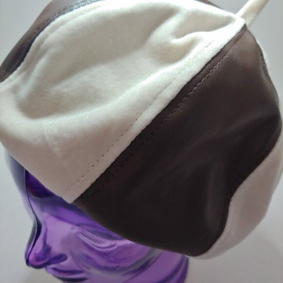 Two-Toned Brown and Cream Beret - Picture 3 of 5